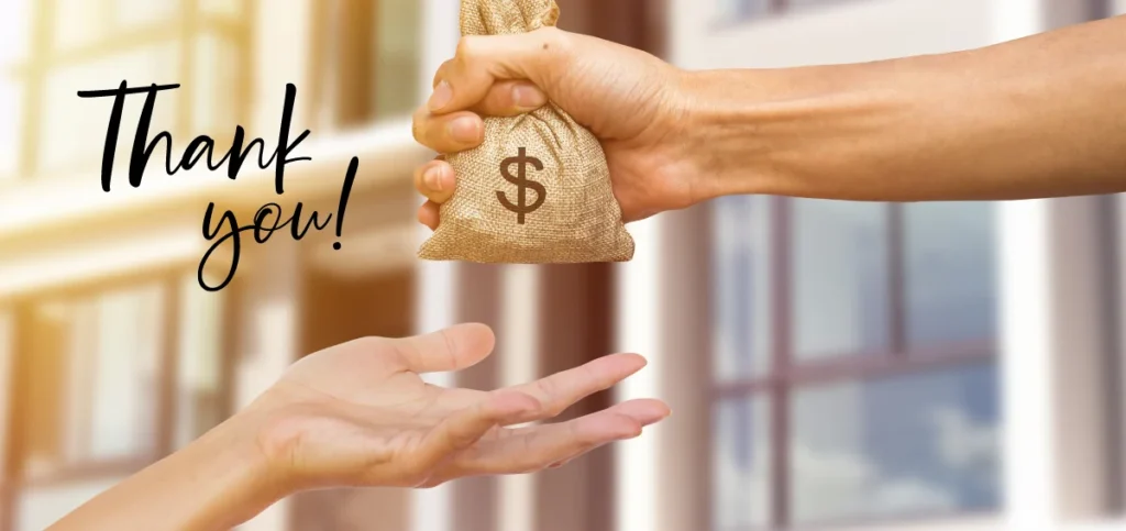 how to thank someone for money